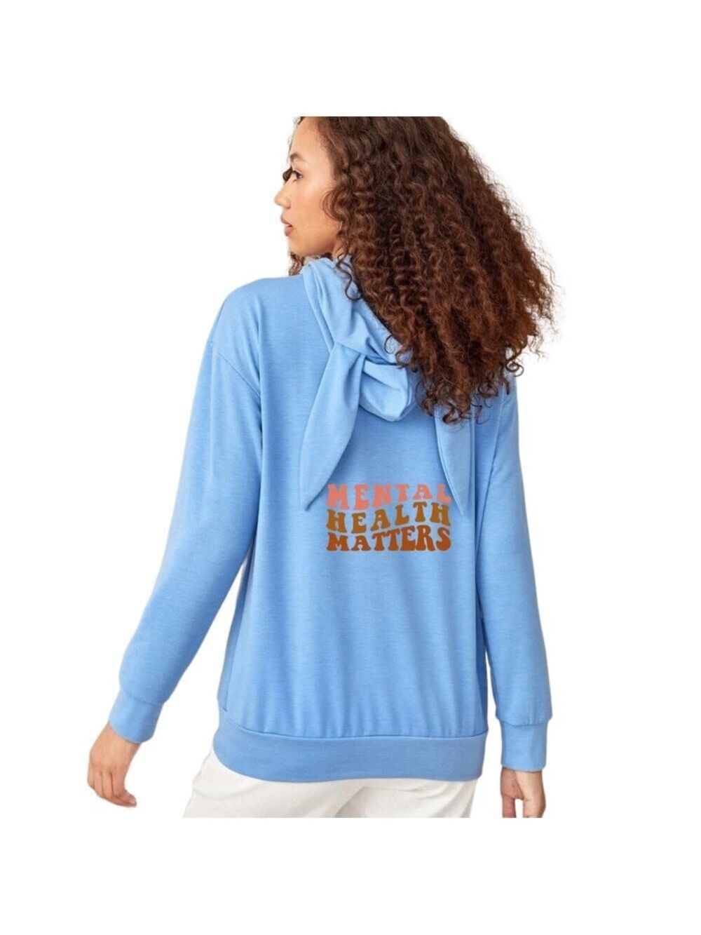 Serotonin mental health graphic ear hoodie sweatshirt size small - Picture 3 of 9